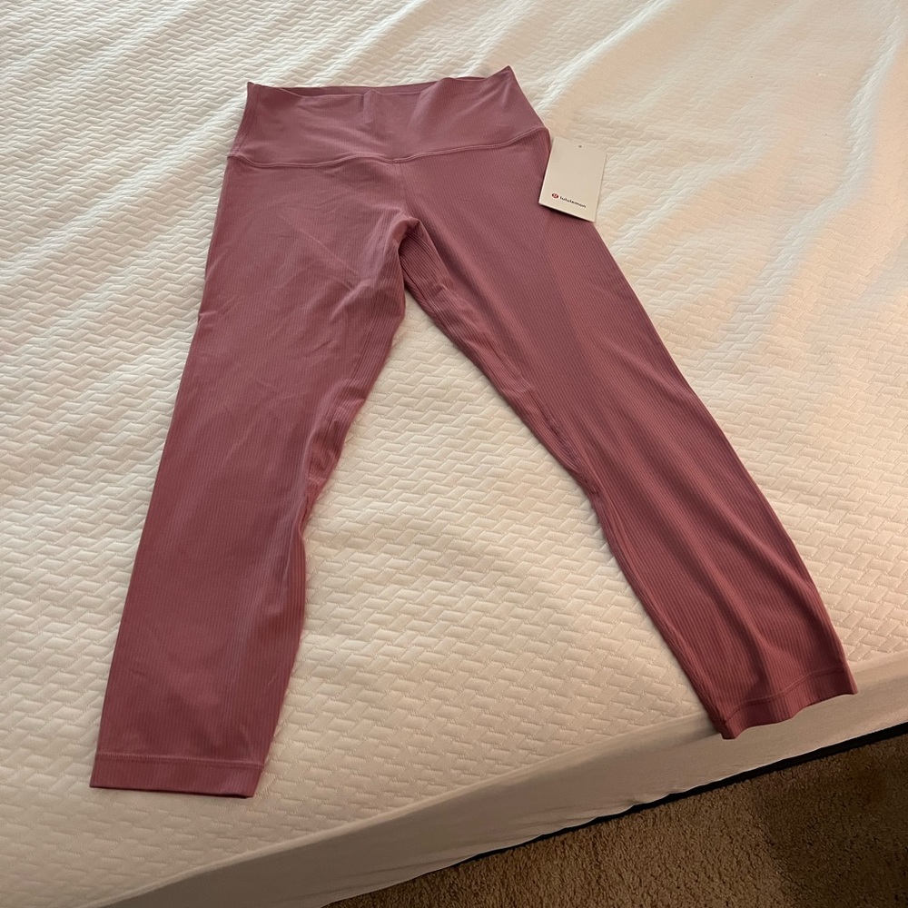 Brand new never work with tags Lululemon Align Ribbed Crop leggings 23”